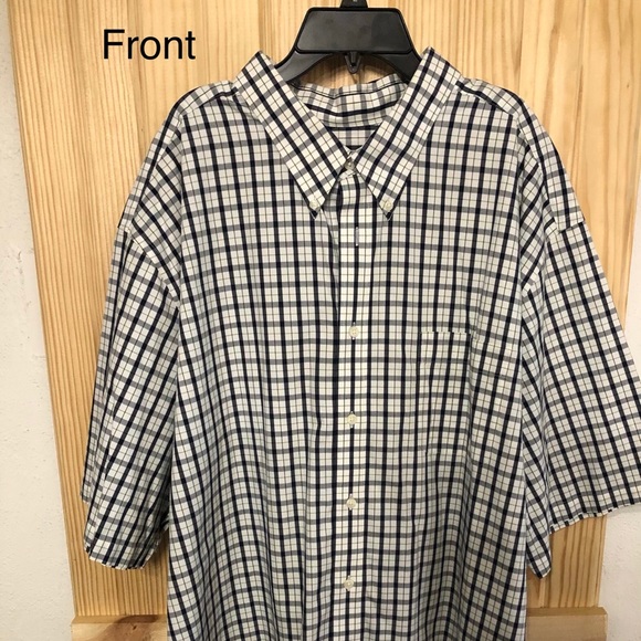 Eddie Bauer Other - Mens Button Down Navy and White Plaid Shirt